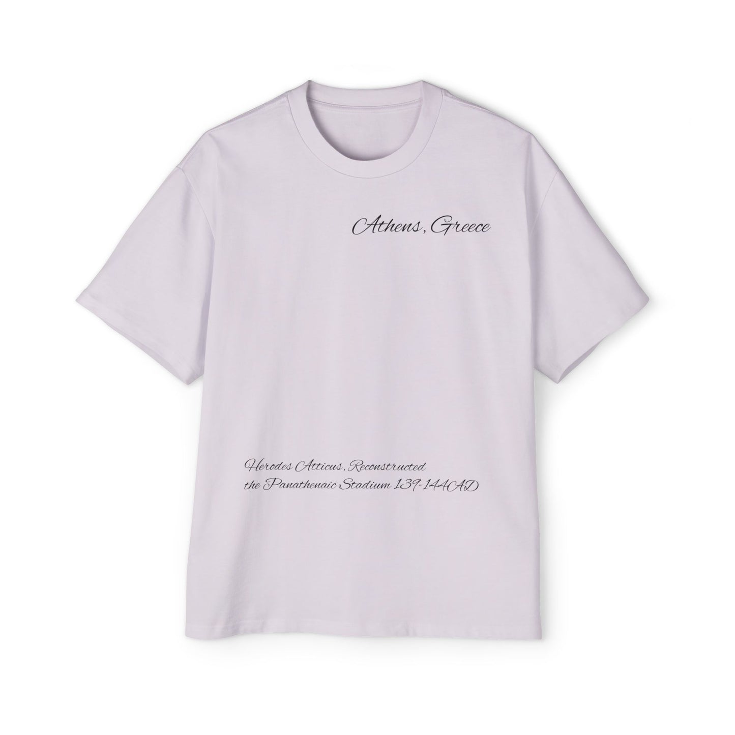 Athens Graphic Men's Heavy Oversized Tee - Panathenaic Stadium Design