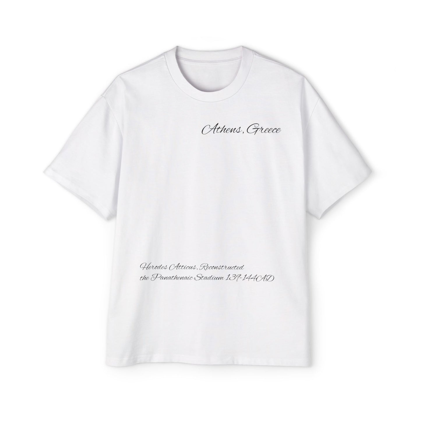 Athens Graphic Men's Heavy Oversized Tee - Panathenaic Stadium Design