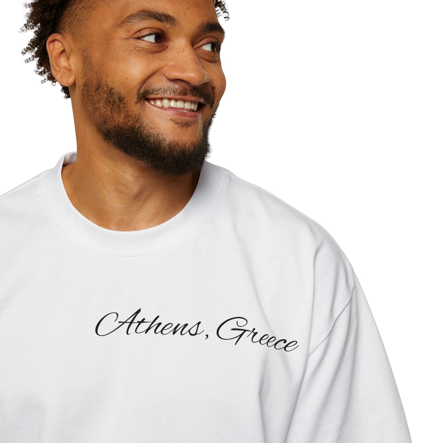 Athens Graphic Men's Heavy Oversized Tee - Panathenaic Stadium Design