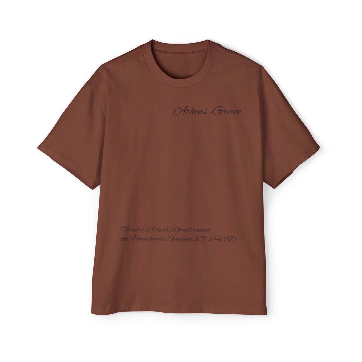 Athens Graphic Men's Heavy Oversized Tee - Panathenaic Stadium Design